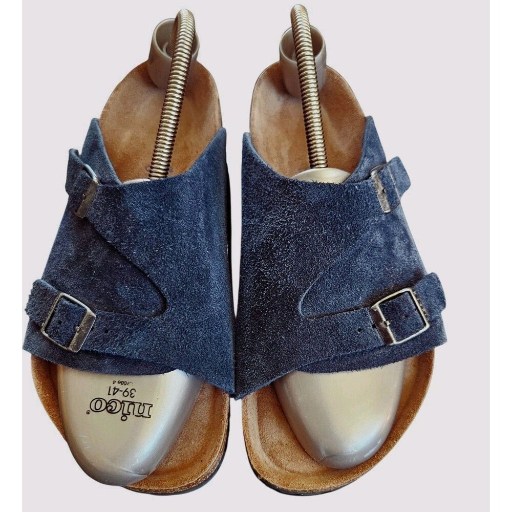 Birkenstock Zurich Sandals EU 40 Regular New Navy Blue Soft Footed Suede Slides - Picture 2 of 13